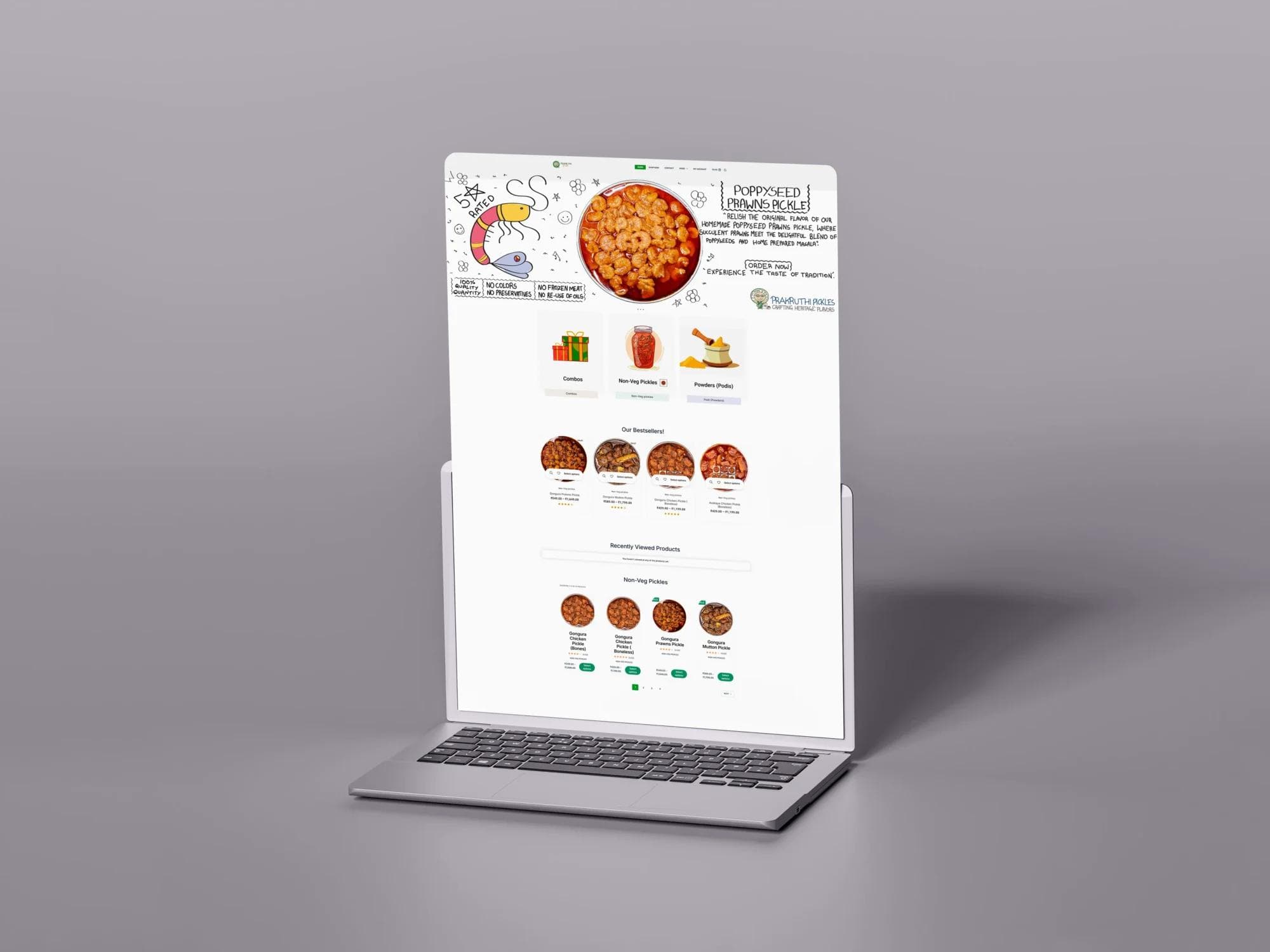 Ashok Reddy Devagiri - Prakruthi Pickles - eCommerce Website with WooCommerce